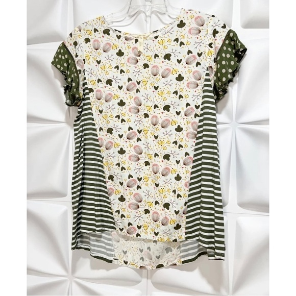 Matilda Jane Sz M Floral Print Ruffled Top Flutter Sleeve Spring Summer Womens - Picture 5 of 9